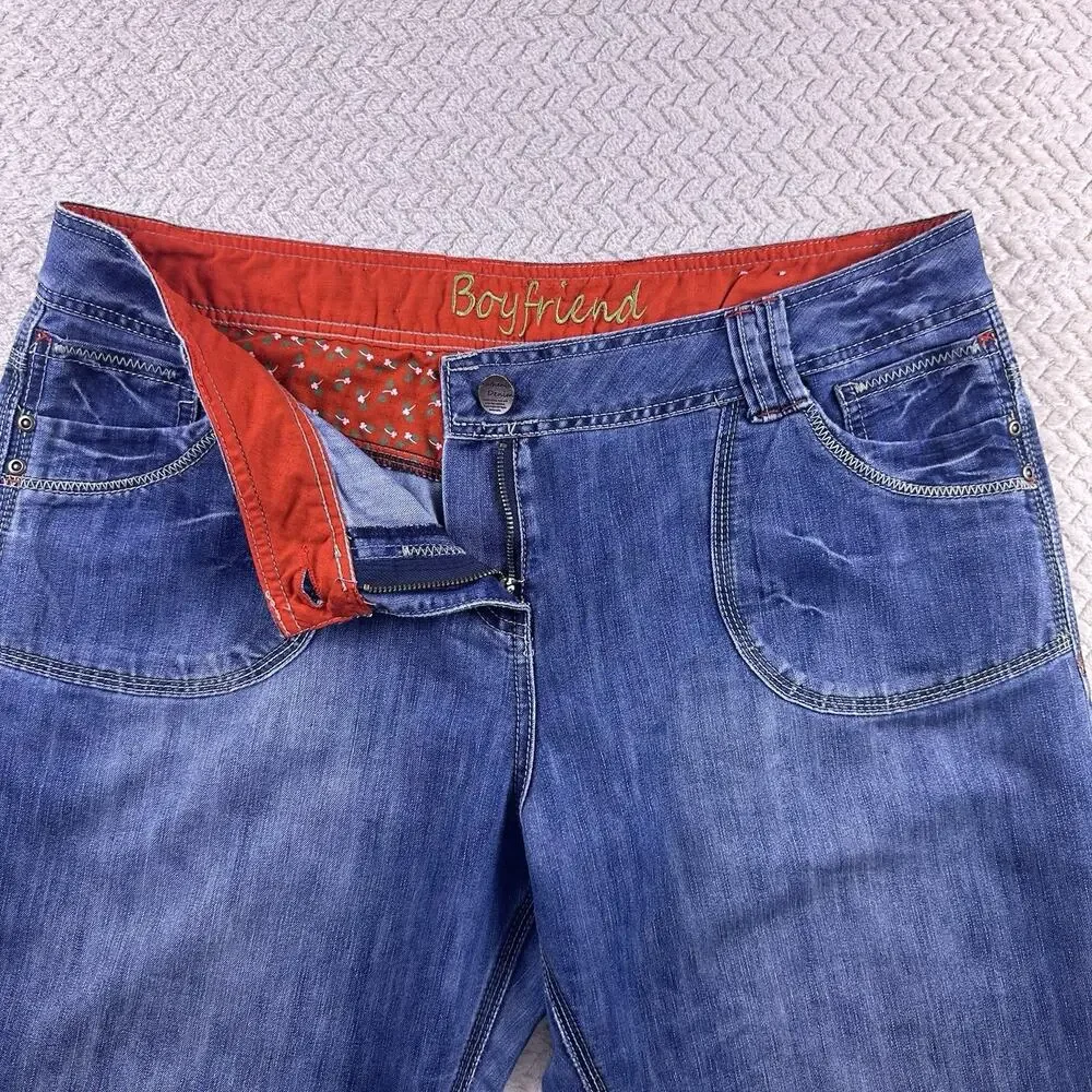Skater Girl jeans Flower punk Debenhams Boyfriend Jeans Baggy‎ Size 18 Stretch